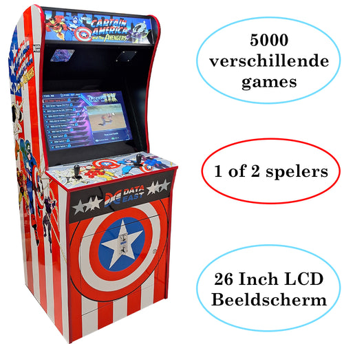 Arcadekast Captain America 5000 games - promotiefoto